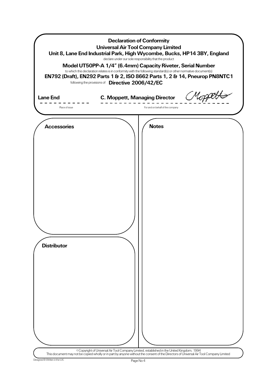 Accessories | Universal Air Tools UT50PP-A User Manual | Page 4 / 4