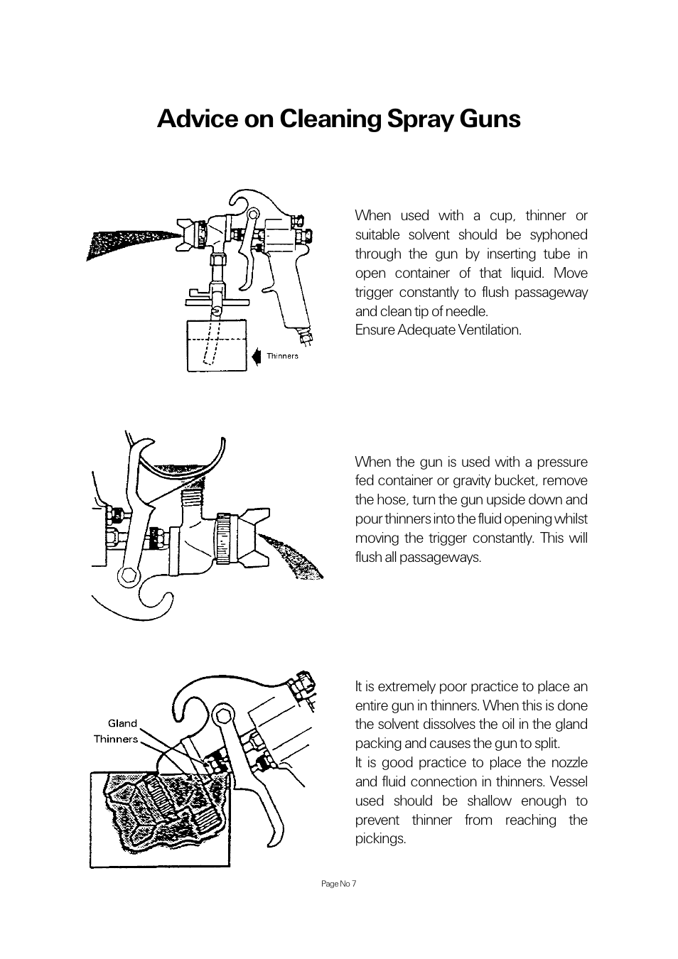 Advice on cleaning spray guns | Universal Air Tools UT57A User Manual | Page 7 / 8