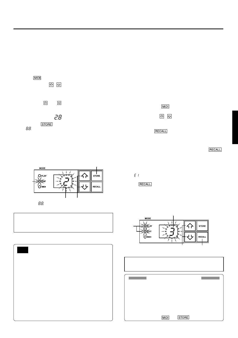 Speichern und abrufen von programmen, Speichern von klangeinstellungen, Abrufen gespeicherter programme | Yamaha DG-1000 User Manual | Page 17 / 20