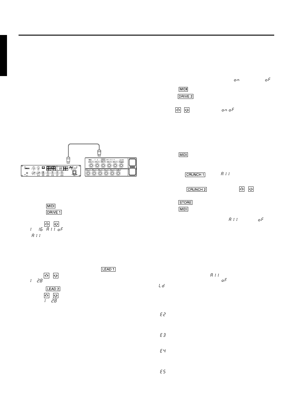 Midi operations (midi mode), What is midi, Setting the midi merge | Midi bulk out, Midi bulk in, Error messages, About midi control changes | Yamaha DG-1000 User Manual | Page 8 / 20
