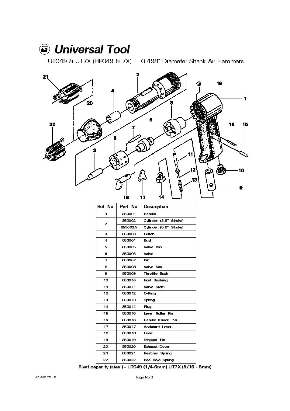 Universal Air Tools UT7X (7X) - 5.8 Stroke User Manual | Page 3 / 4