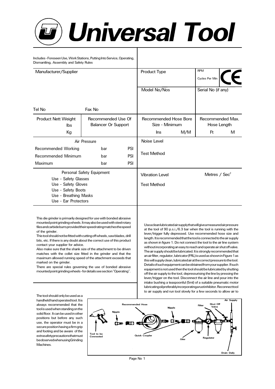 Universal Air Tools UT8777C User Manual | 4 pages