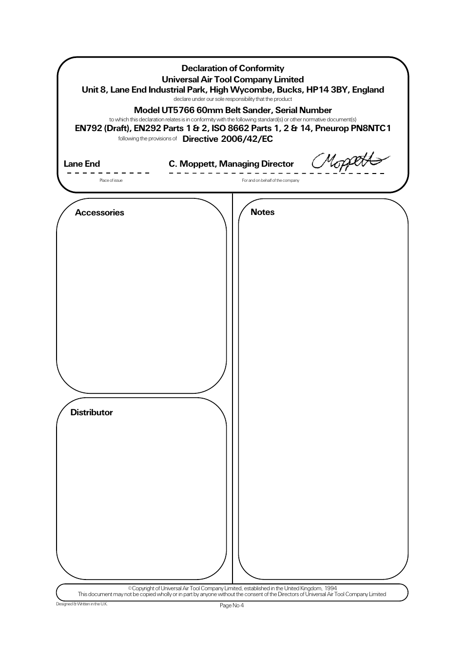 Accessories | Universal Air Tools UT5766 User Manual | Page 4 / 4