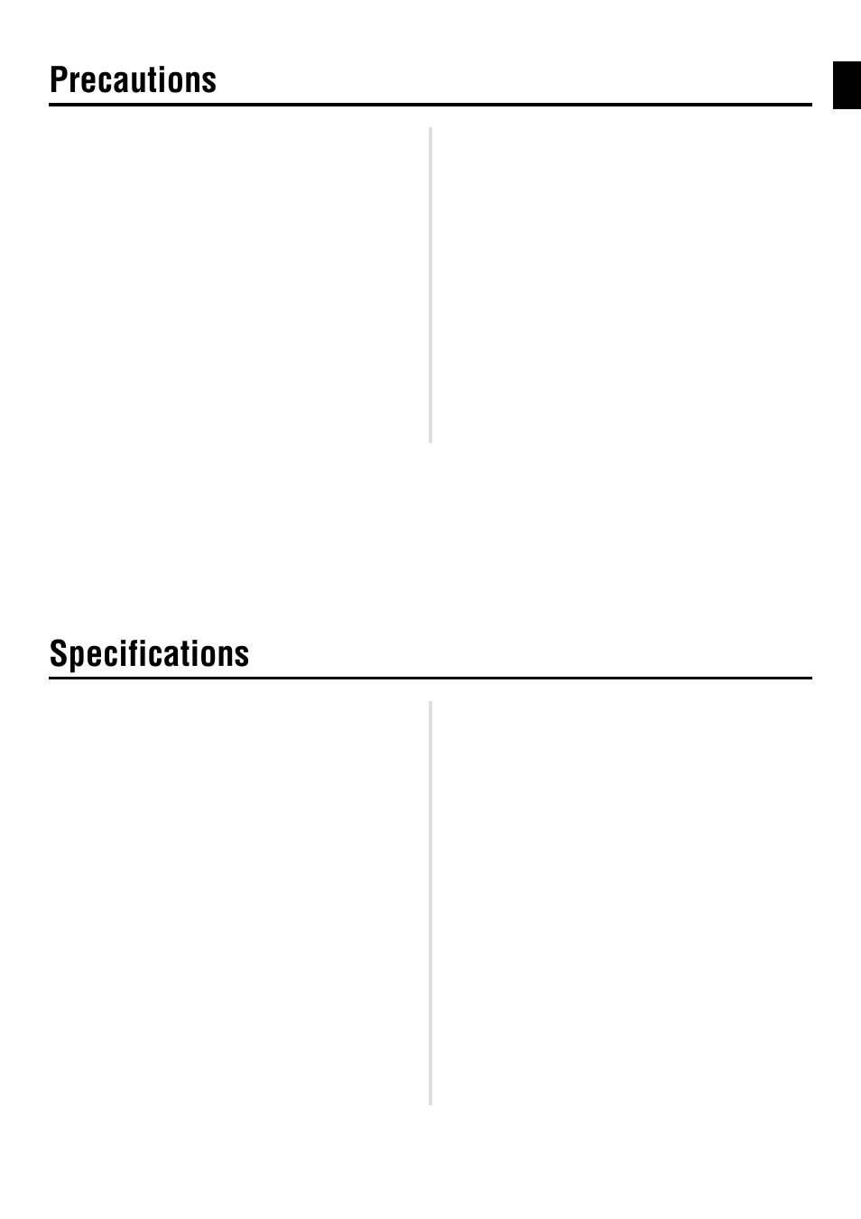 Precautions, Specifications | Yamaha DG60-112 User Manual | Page 5 / 40