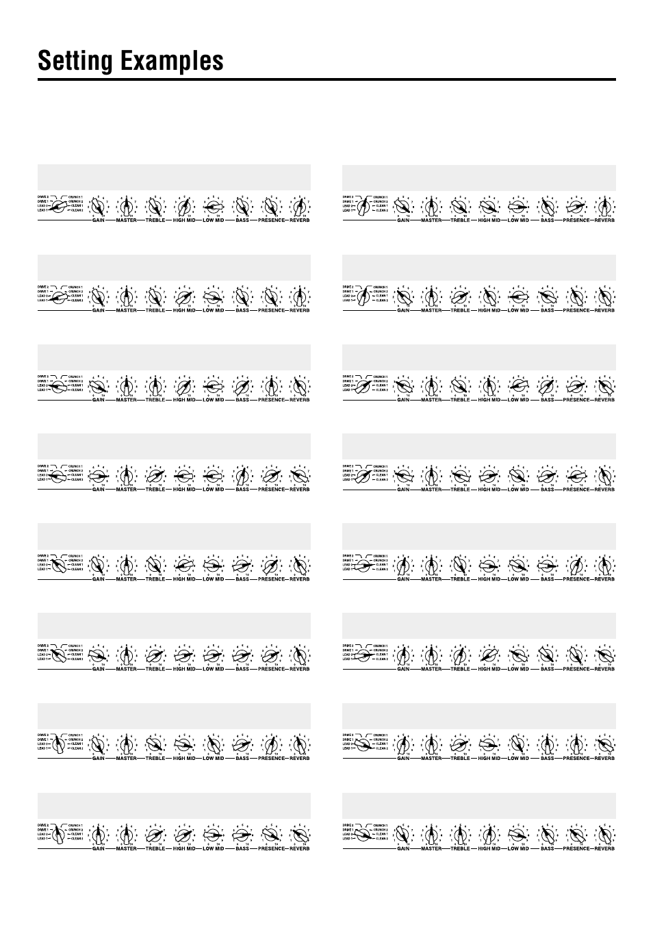 Setting examples | Yamaha DG60-112 User Manual | Page 8 / 40