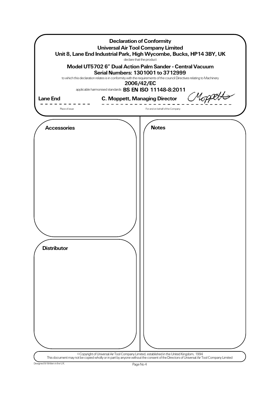 Universal Air Tools UT5702 User Manual | Page 4 / 4