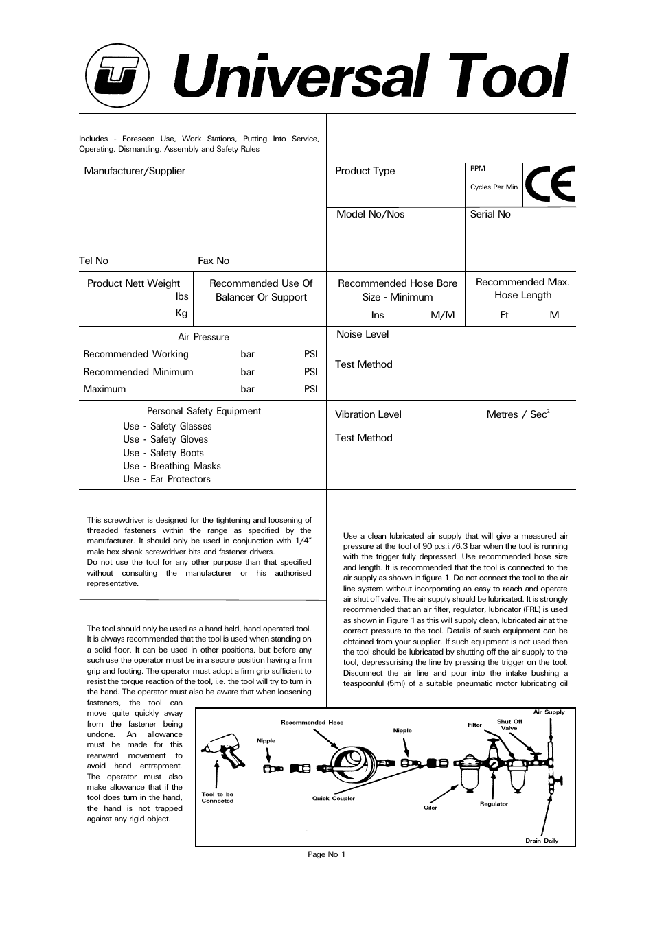 Universal Air Tools UT5969 User Manual | 4 pages