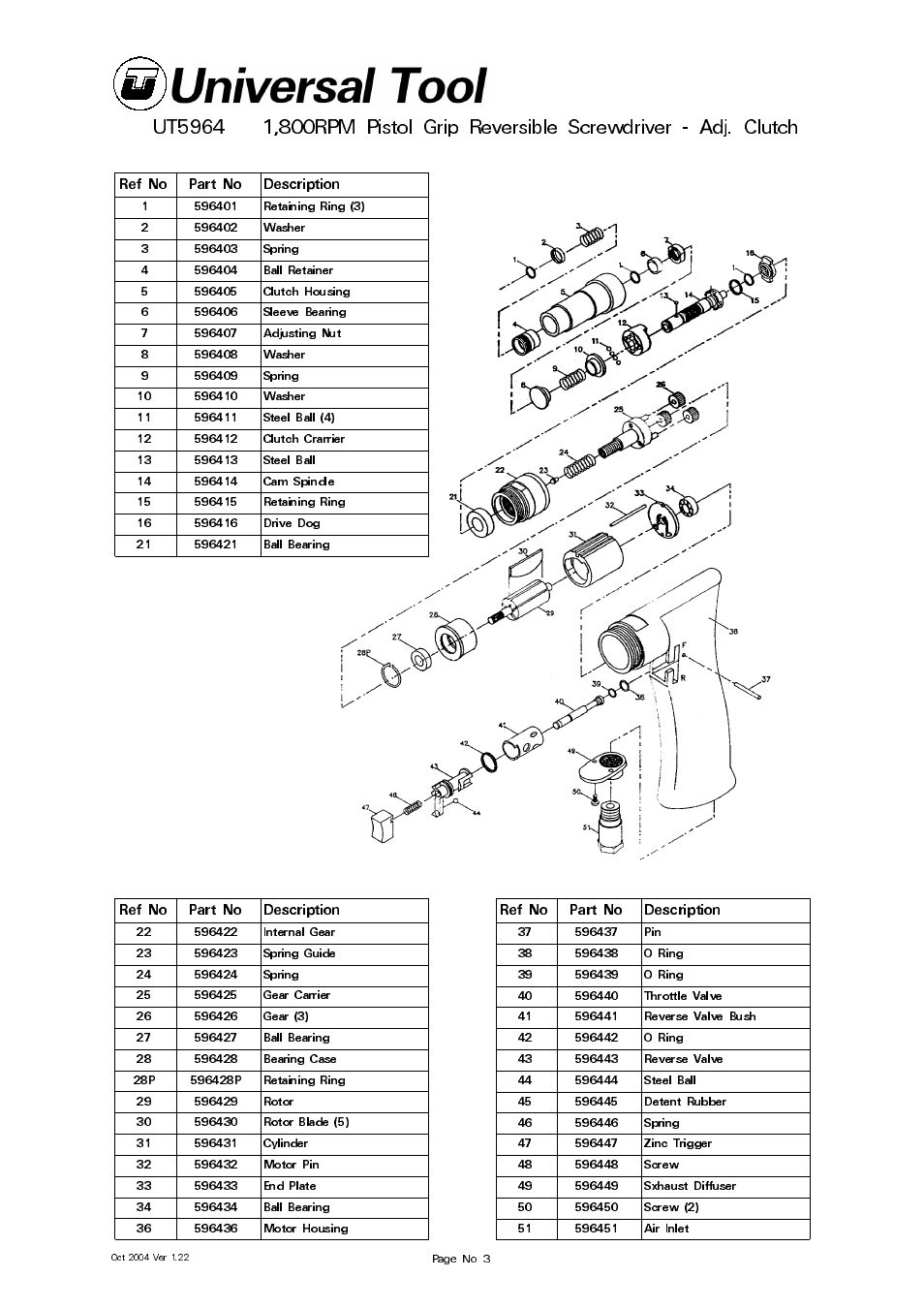 Ut5964 | Universal Air Tools UT5964 User Manual | Page 3 / 4