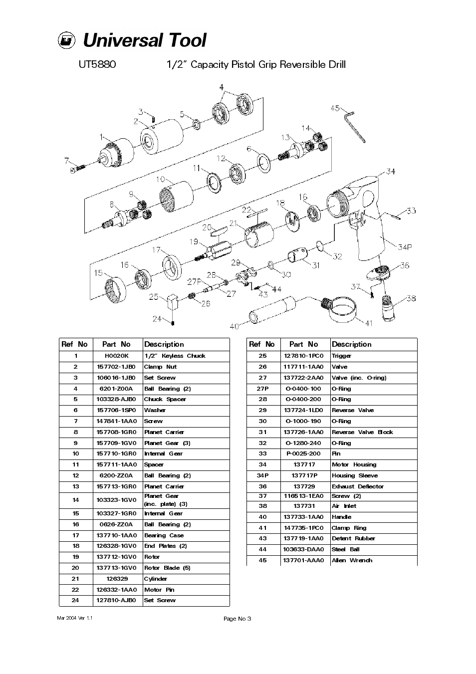 Universal Air Tools UT5880 User Manual | Page 3 / 4