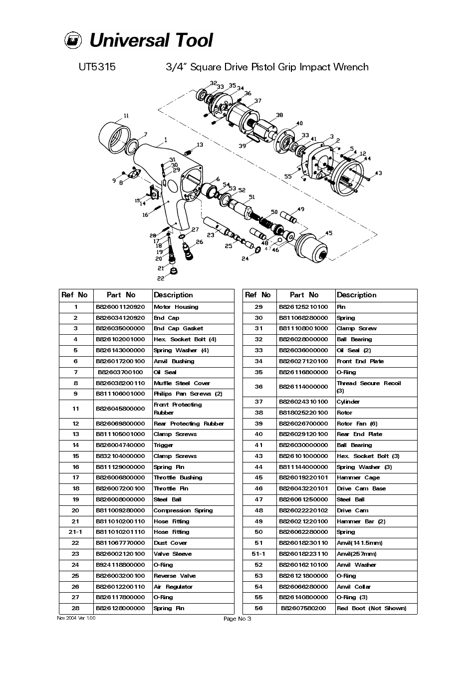 Universal Air Tools UT5315 User Manual | Page 3 / 4