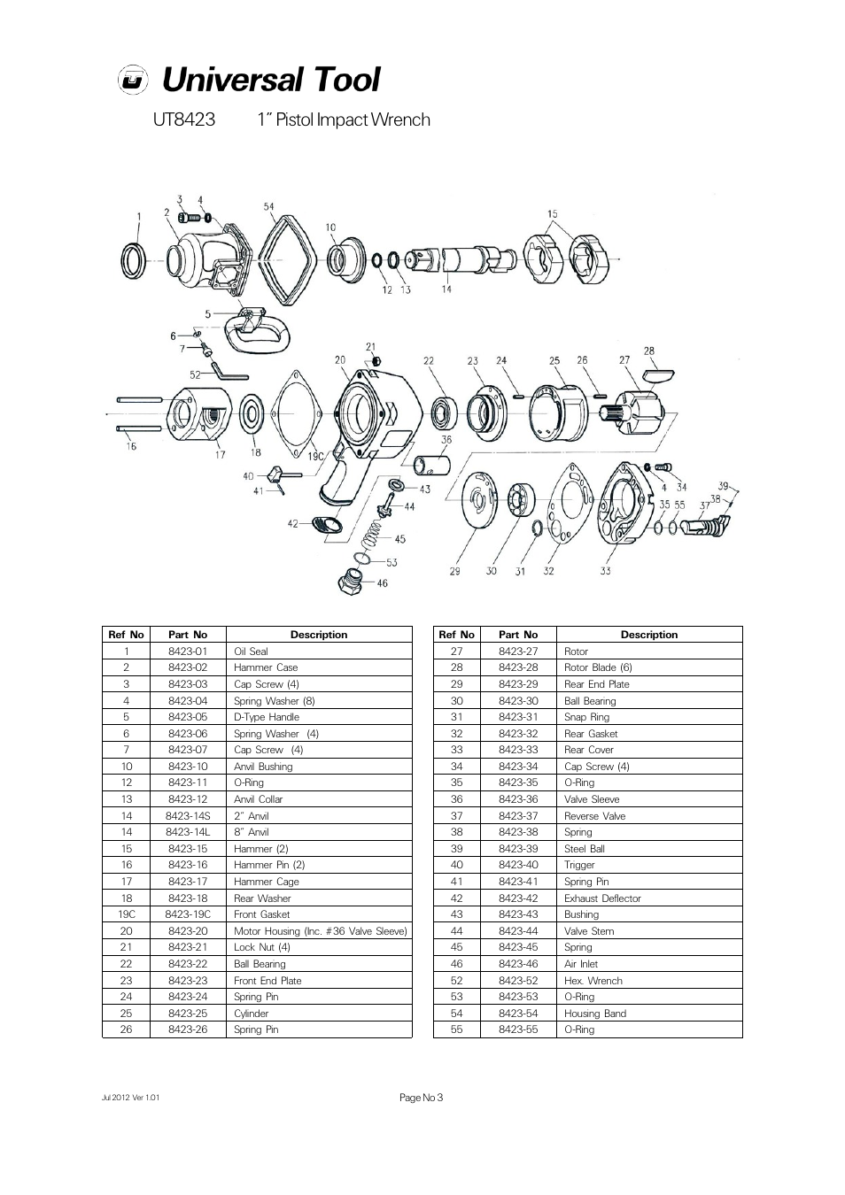 Universal Air Tools UT8423 User Manual | Page 3 / 4