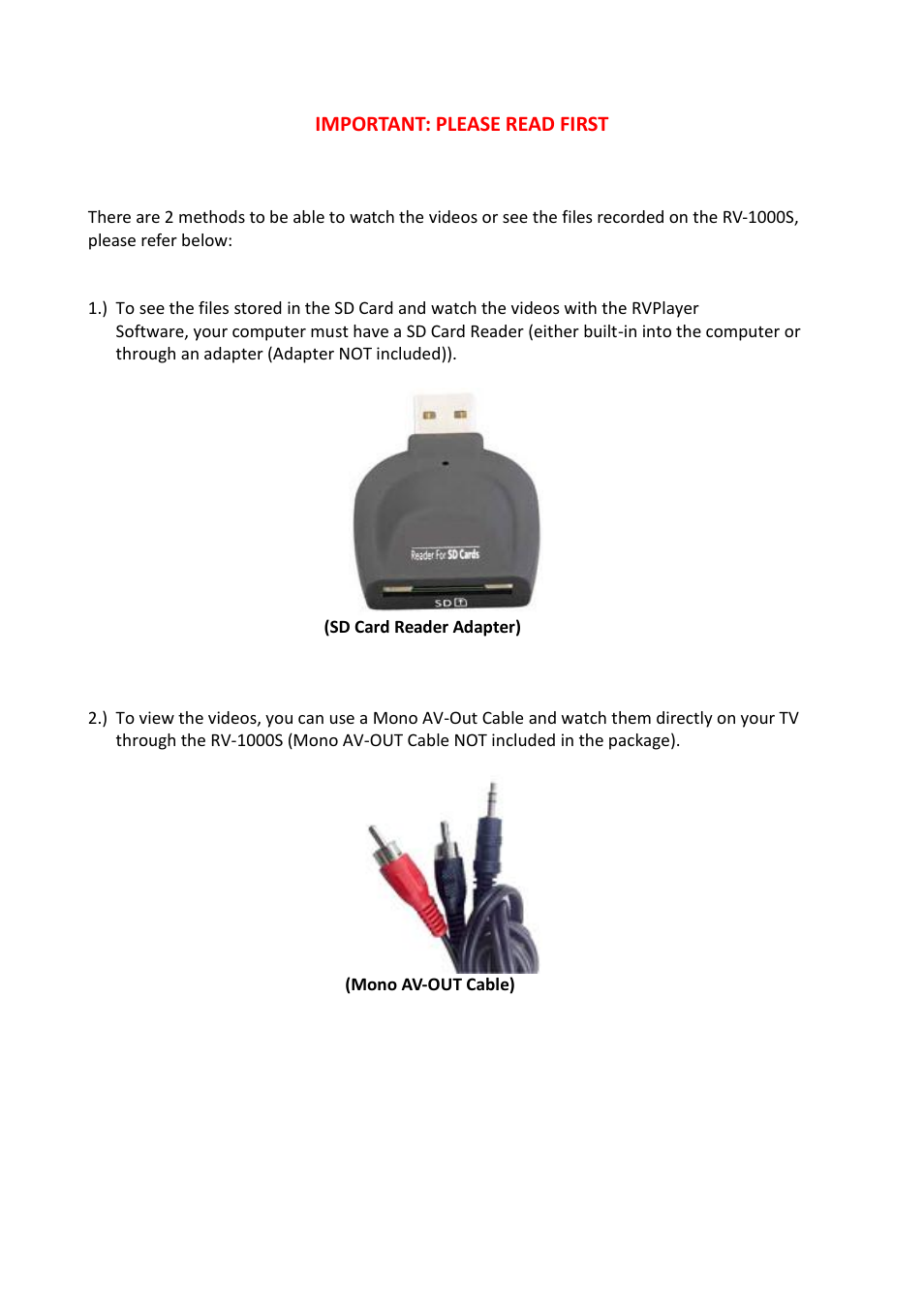 USGlobalsat RV-1000S HD User Guide User Manual | Page 3 / 16