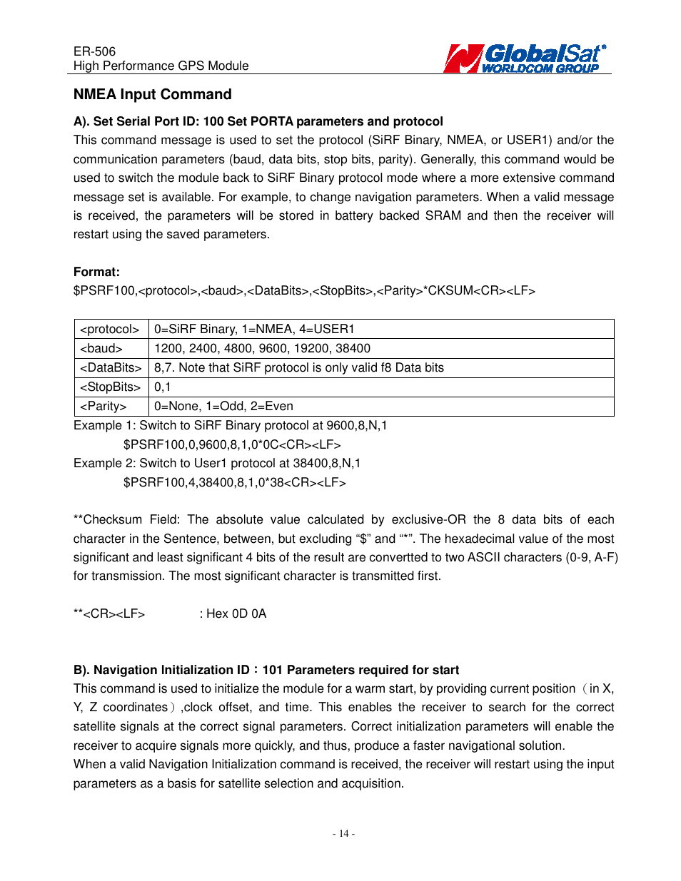 USGlobalsat ER-506 User Manual | Page 13 / 19