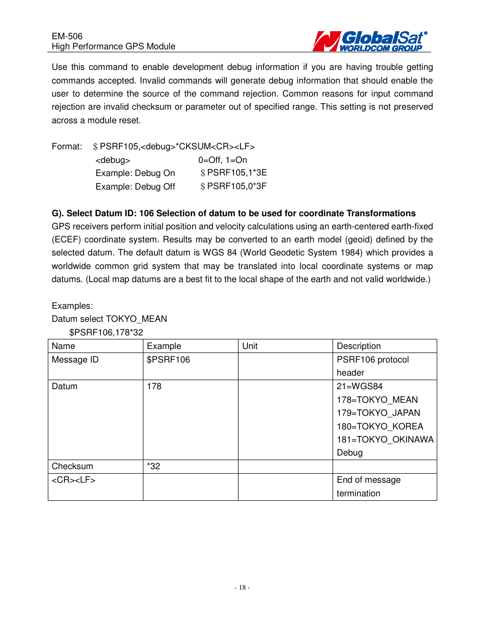 USGlobalsat EM-506 User Manual | Page 18 / 20