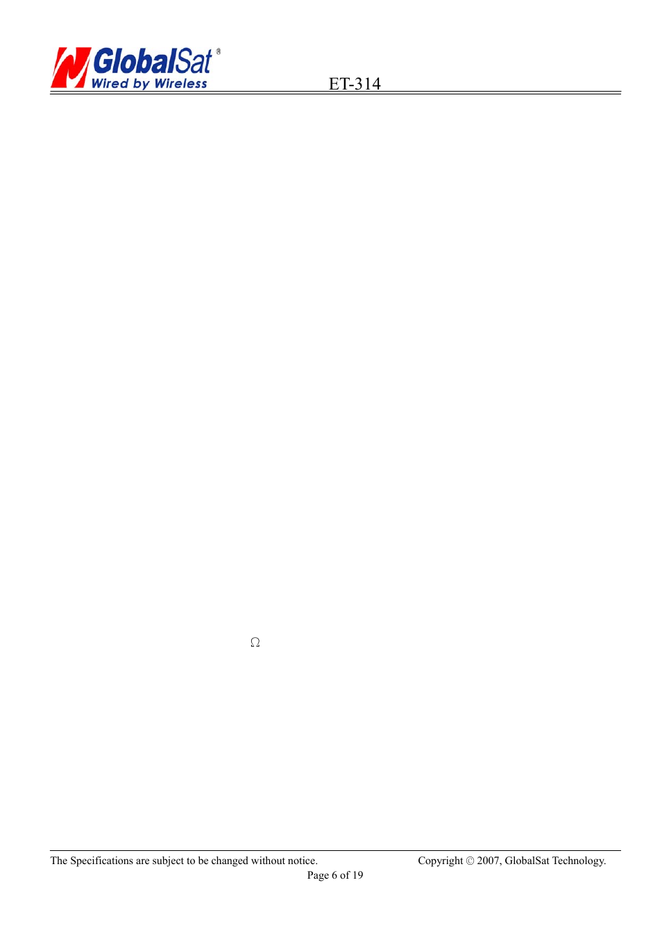 Et-314 | USGlobalsat ET-314 User Manual | Page 6 / 19