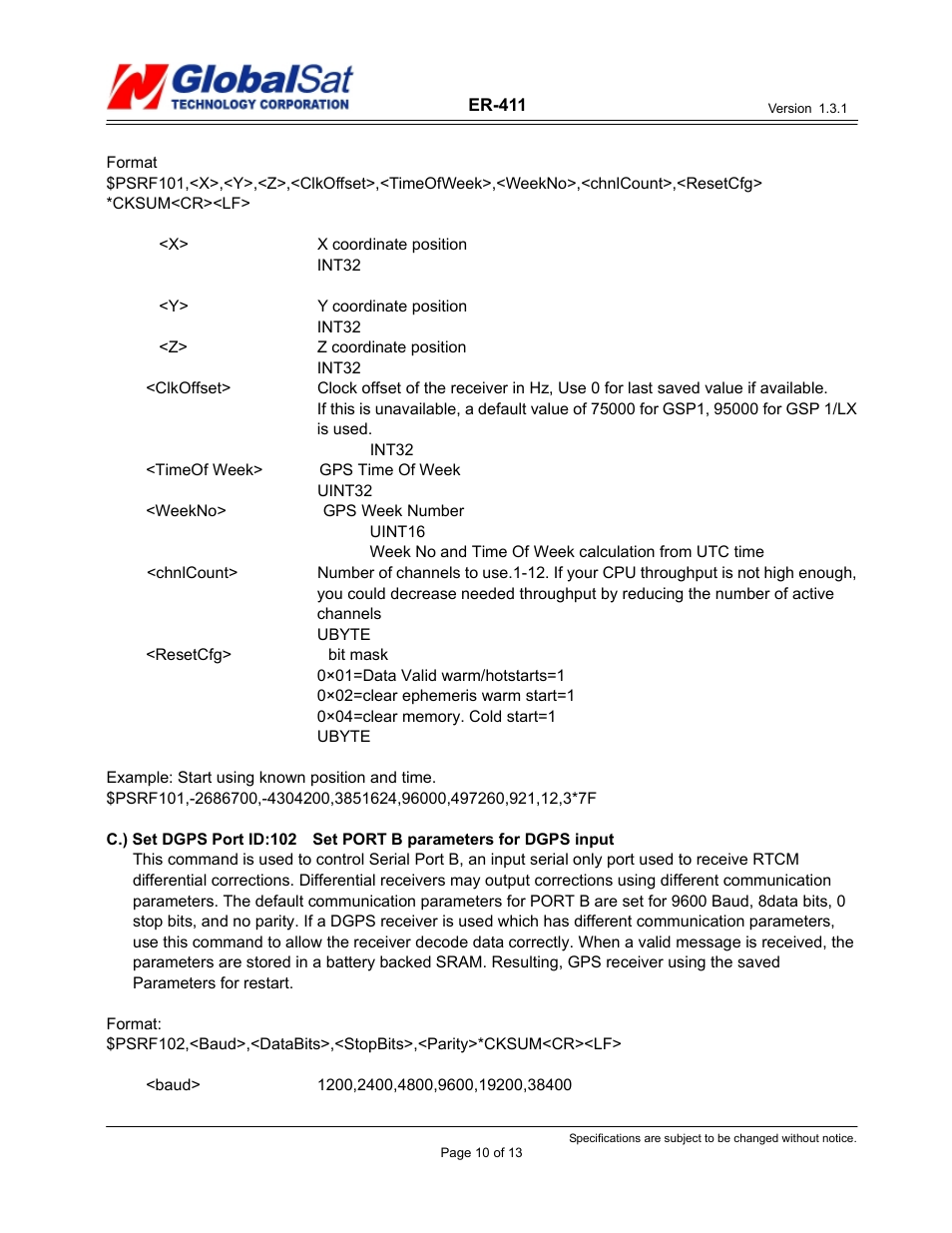 USGlobalsat ER-411 User Manual | Page 10 / 13