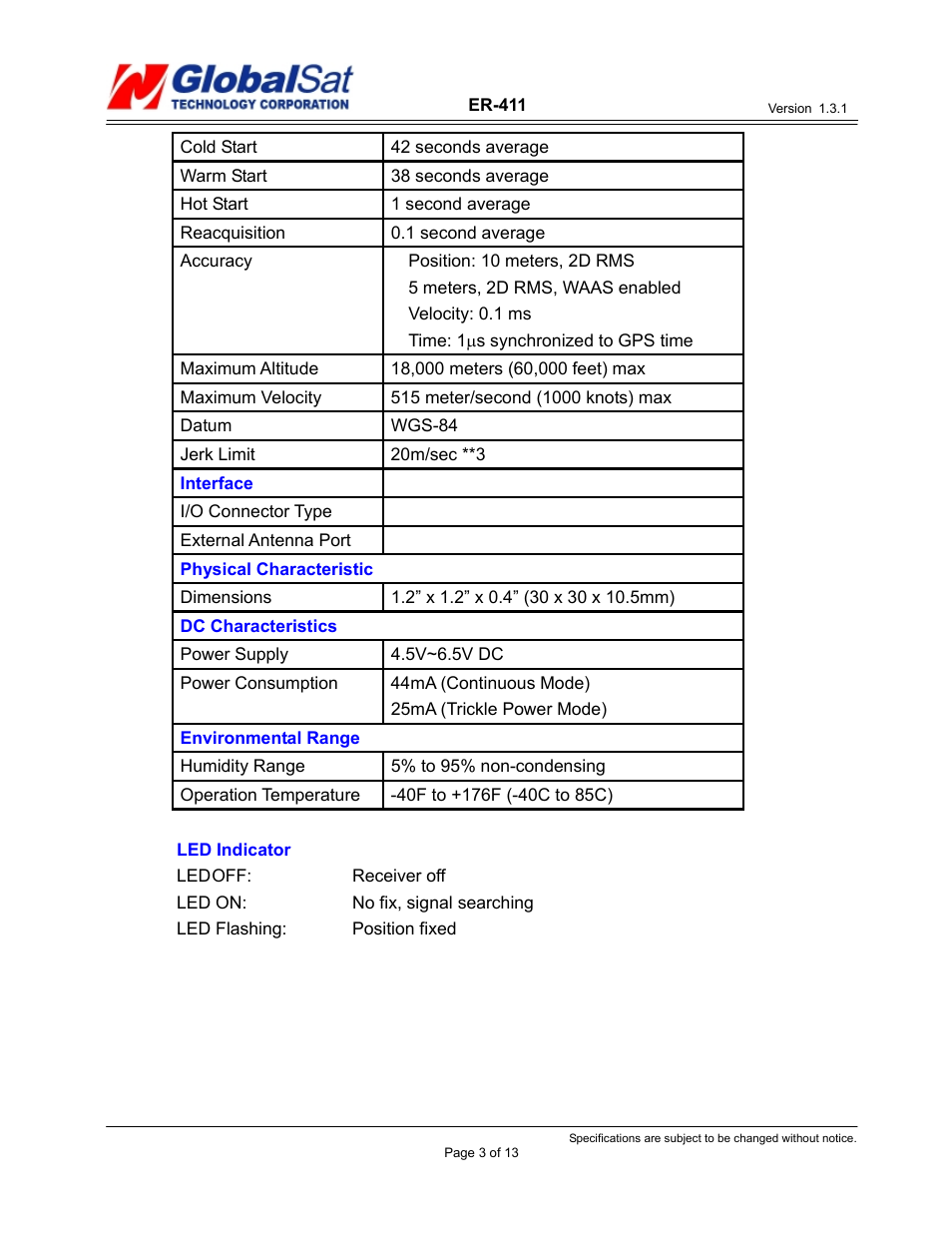 USGlobalsat ER-411 User Manual | Page 3 / 13