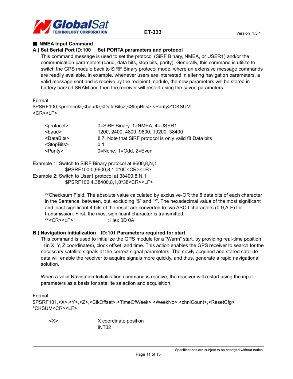 USGlobalsat ET-333 User Manual | Page 11 / 15