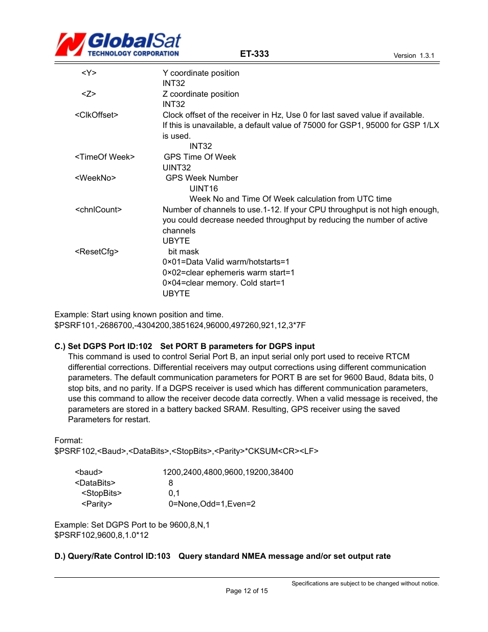 USGlobalsat ET-333 User Manual | Page 12 / 15