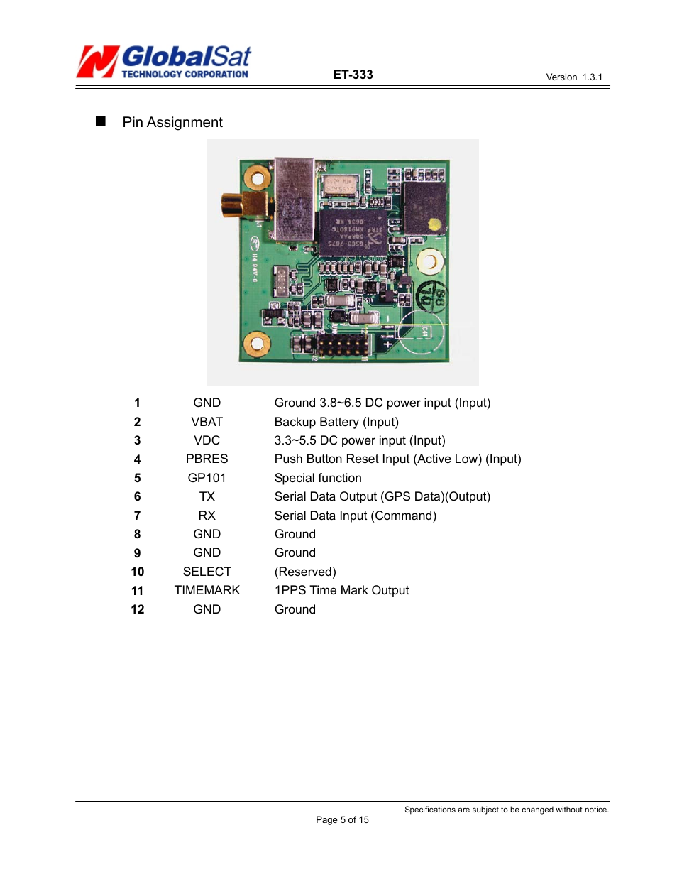 USGlobalsat ET-333 User Manual | Page 5 / 15