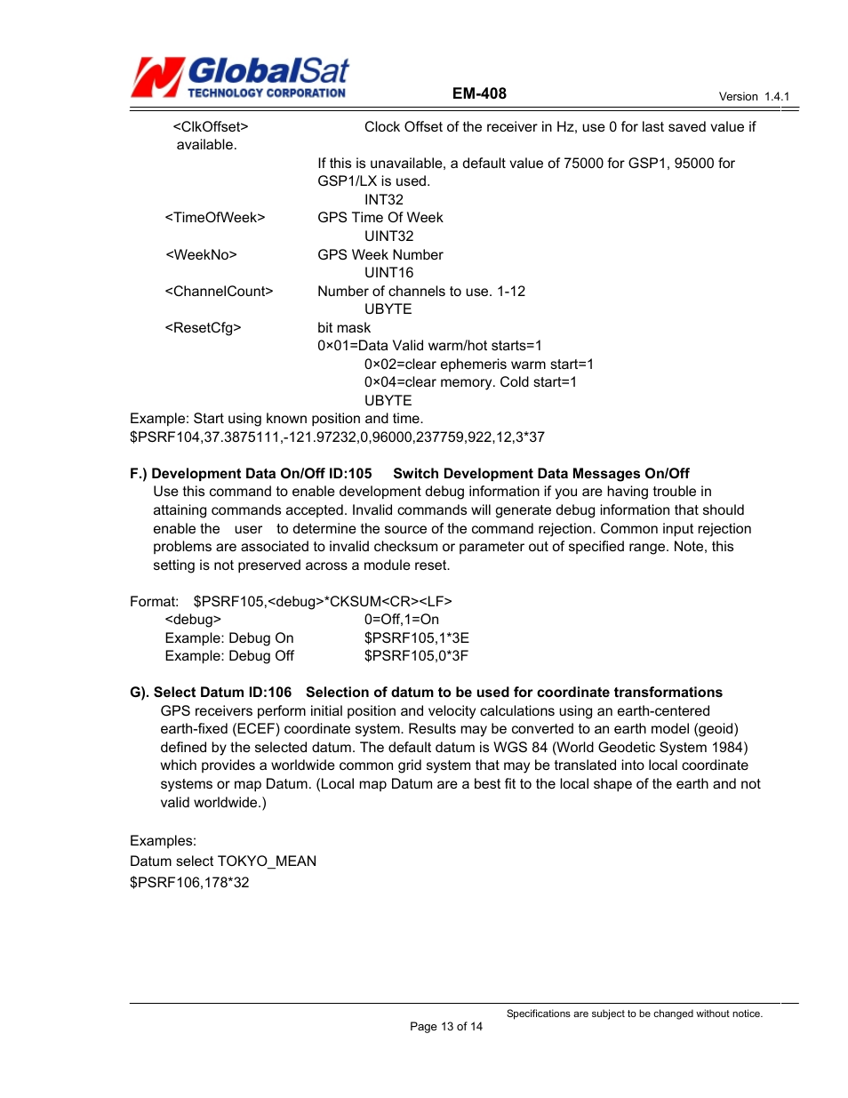 USGlobalsat EM-408 User Manual | Page 13 / 14