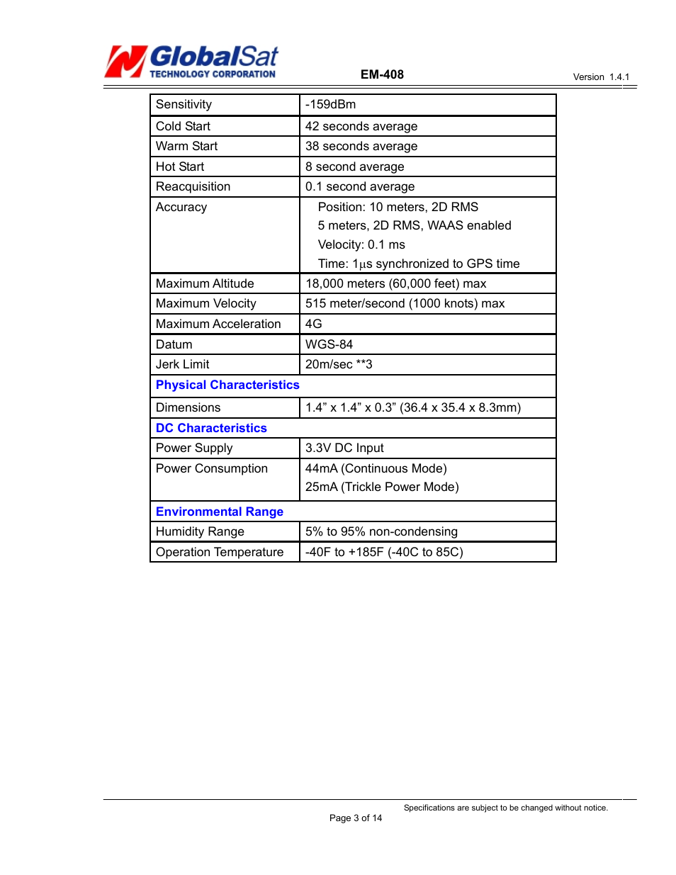 USGlobalsat EM-408 User Manual | Page 3 / 14
