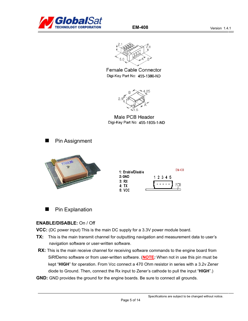 USGlobalsat EM-408 User Manual | Page 5 / 14