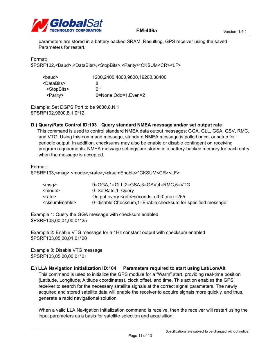 USGlobalsat EM-406a User Manual | Page 11 / 13