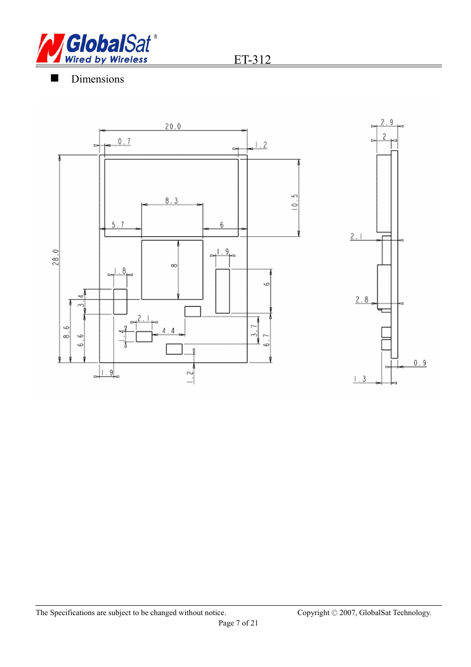 Et-312 | USGlobalsat ET-312 User Manual | Page 7 / 21