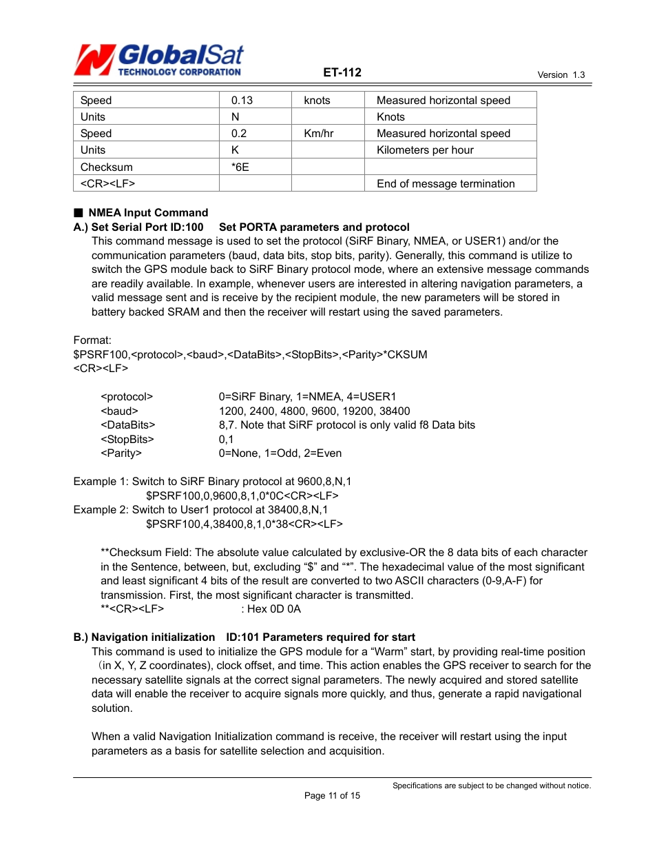 USGlobalsat ER-112 User Manual | Page 11 / 15