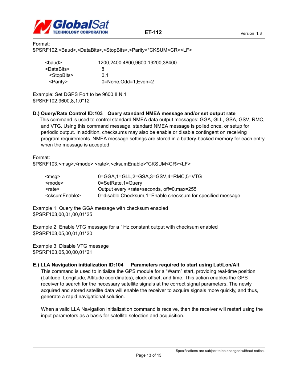 USGlobalsat ER-112 User Manual | Page 13 / 15