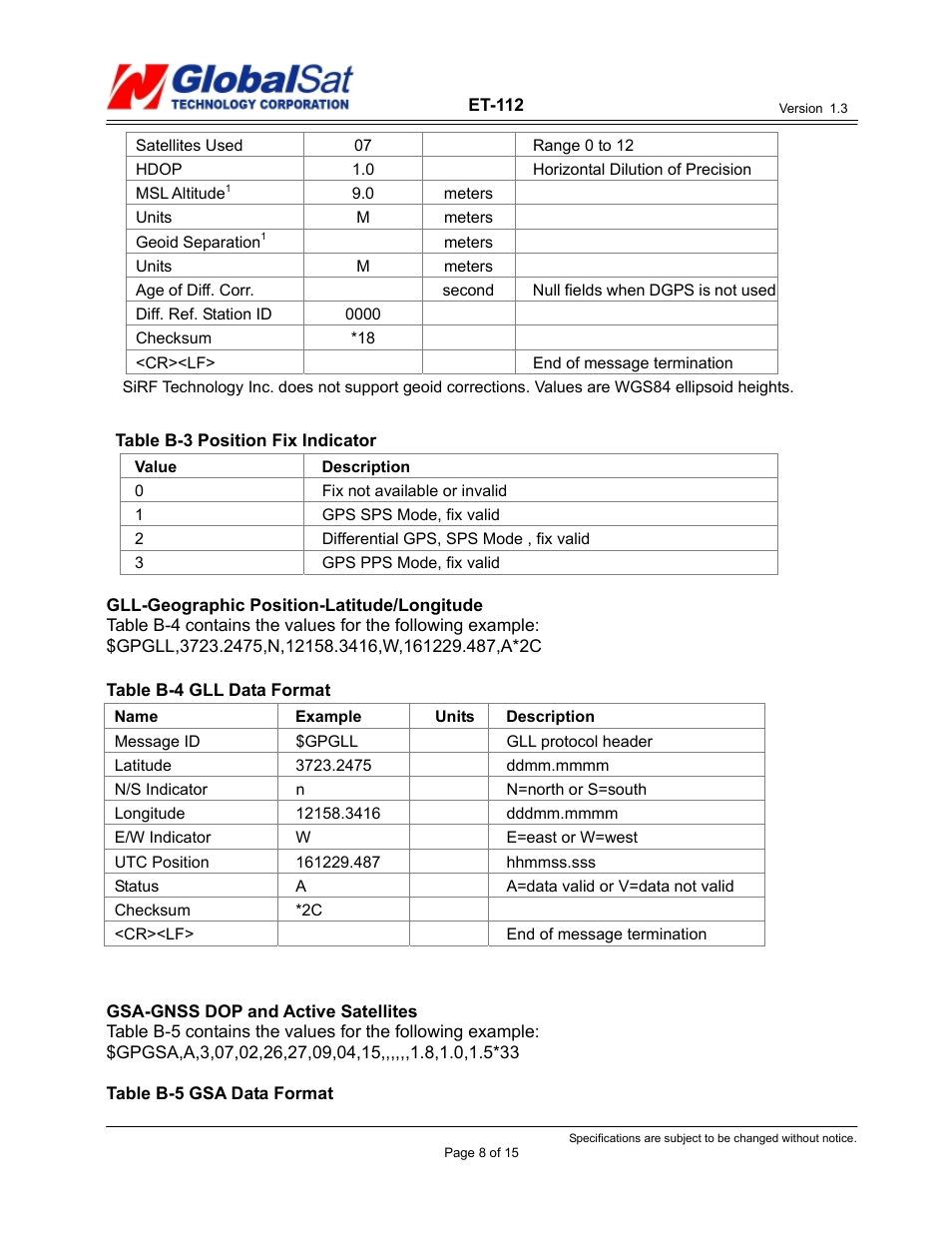 USGlobalsat ER-112 User Manual | Page 8 / 15