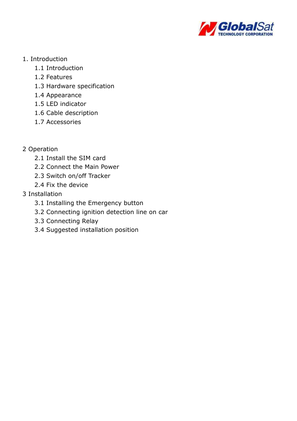 Content | USGlobalsat GTR-128 User Manual | Page 2 / 17