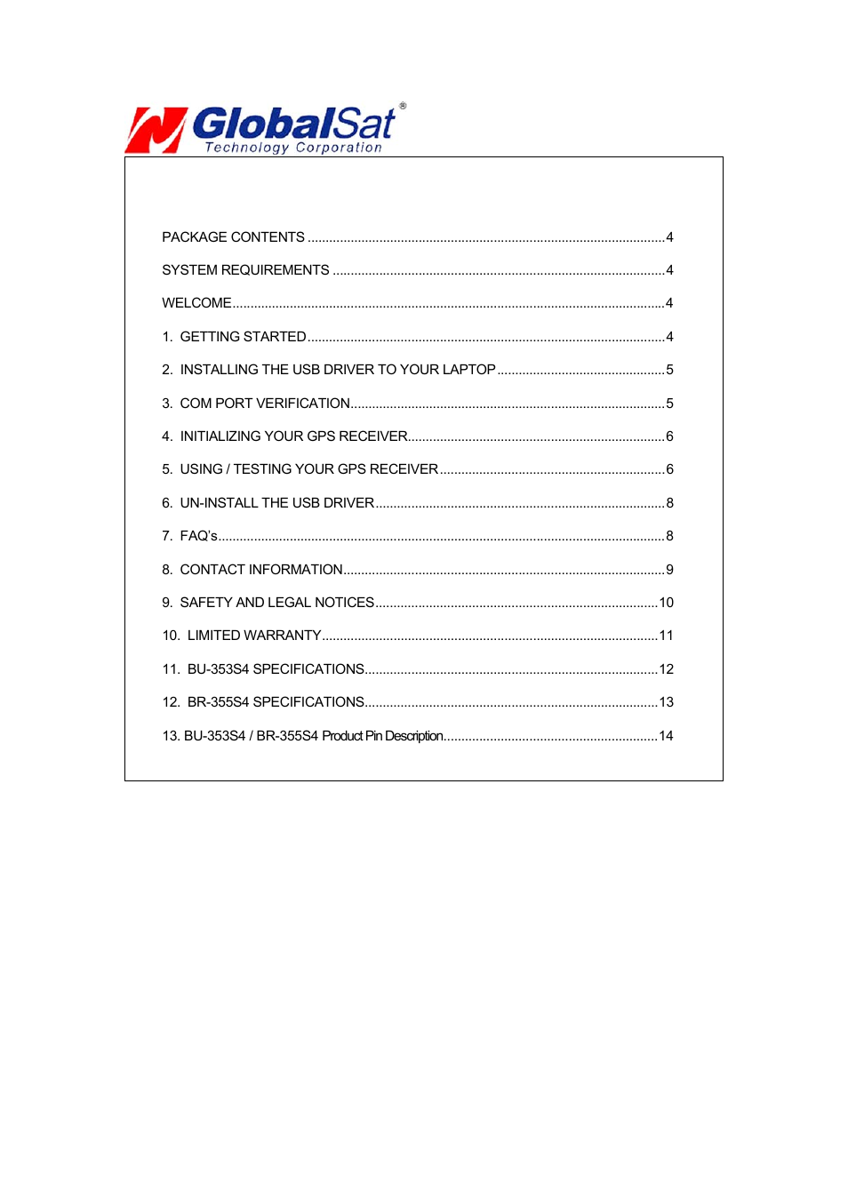 USGlobalsat BR-355-S4 User Manual | Page 3 / 15