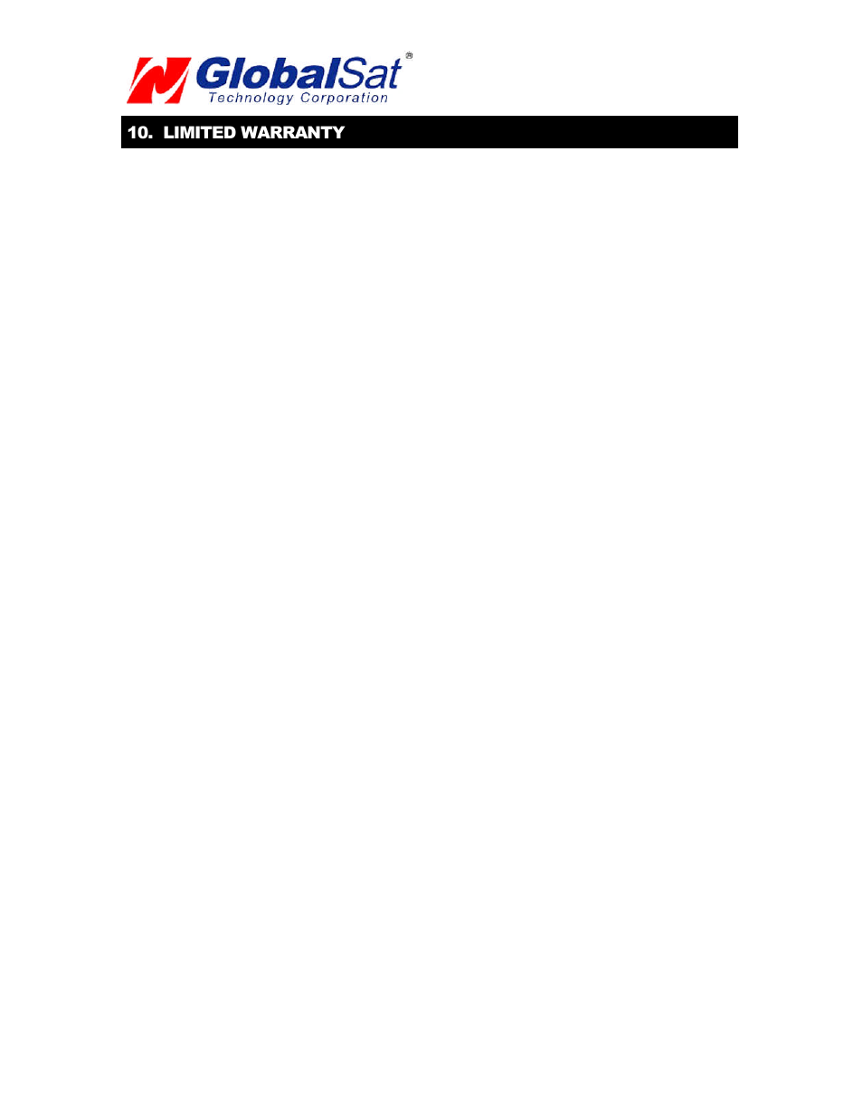Usb gps (mac), Limited warranty | USGlobalsat BR-355 (Mac) User Manual | Page 13 / 15