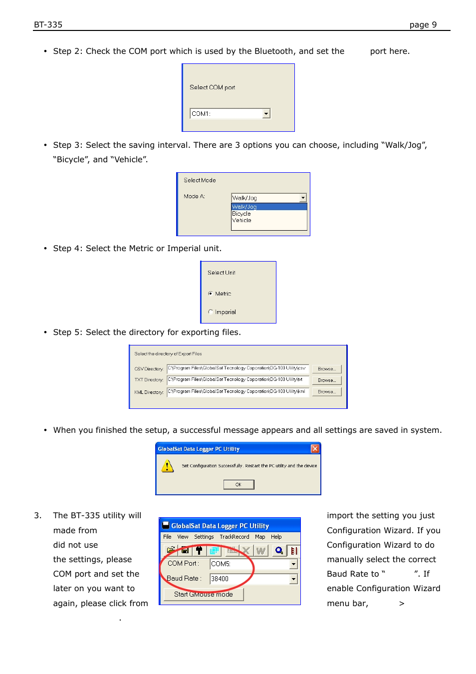 USGlobalsat BT-335 User Manual User Manual | Page 9 / 20