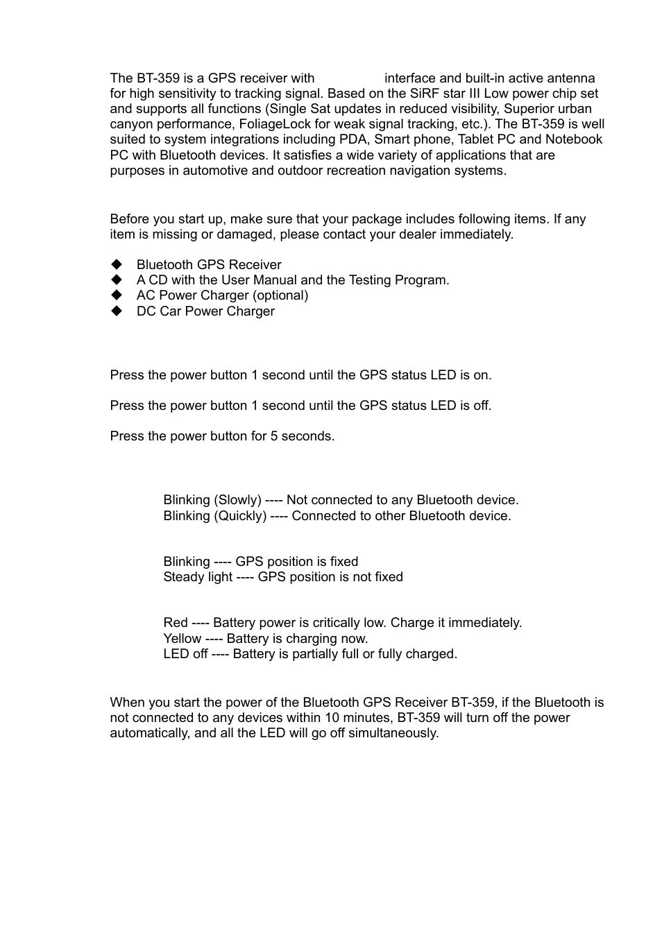 Introduction | USGlobalsat BT-359 User Manual | Page 3 / 10