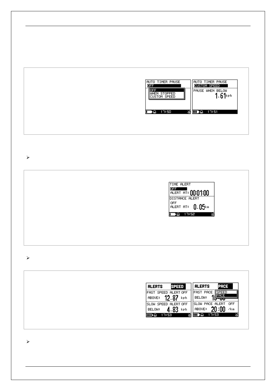 1 auto hold, 2 alerts, 2 setting | USGlobalsat GH-625XT User Manual User Manual | Page 22 / 47