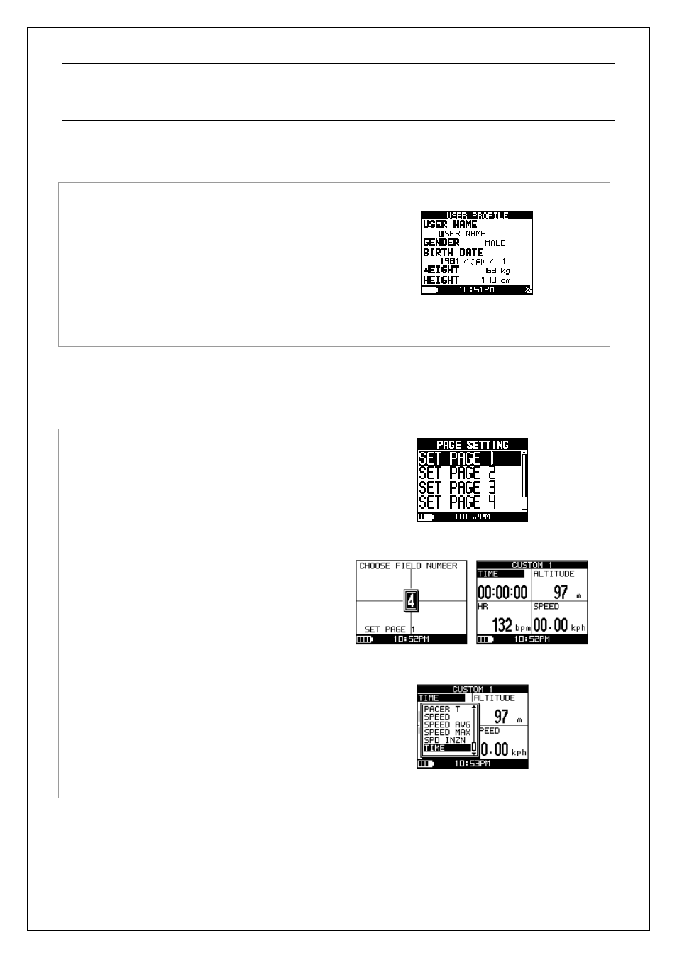 10 configuration, 1 user profile, 2 set custom page | USGlobalsat GH-625XT User Manual User Manual | Page 38 / 47