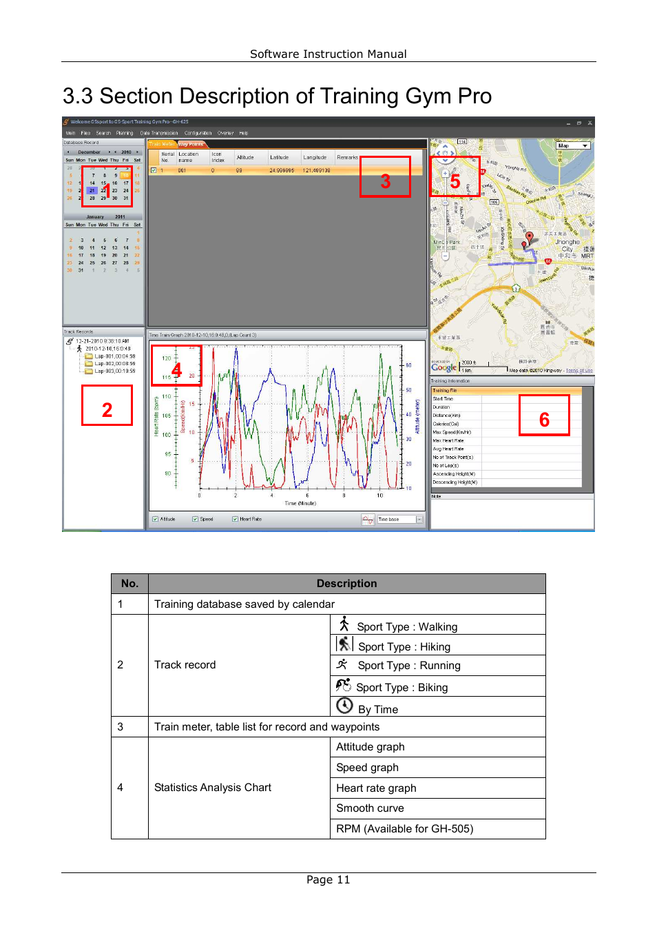 USGlobalsat GB-580_GB-580P Training Gym Pro Instructions Manual User Manual | Page 11 / 30