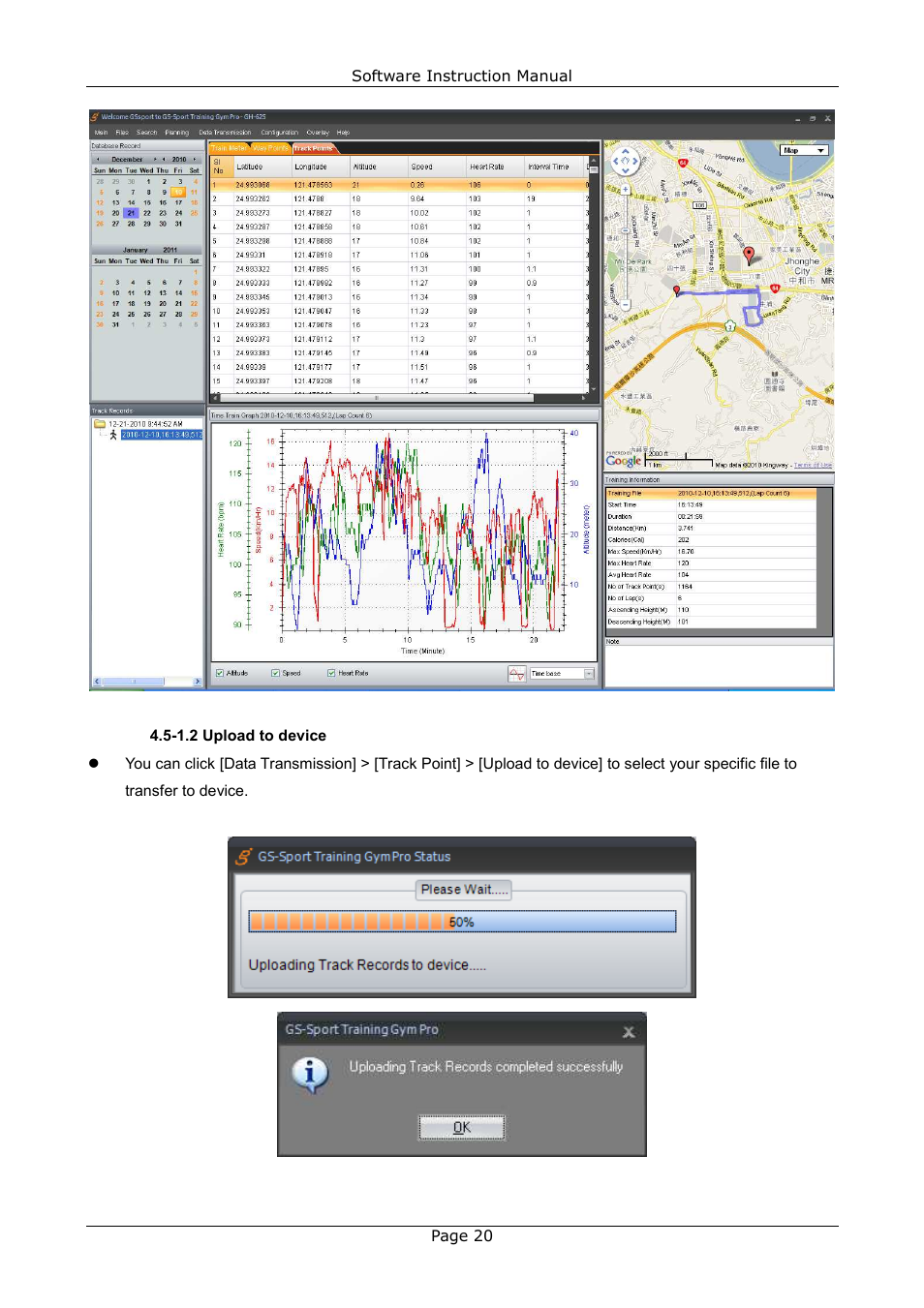 USGlobalsat GB-580_GB-580P Training Gym Pro Instructions Manual User Manual | Page 20 / 30