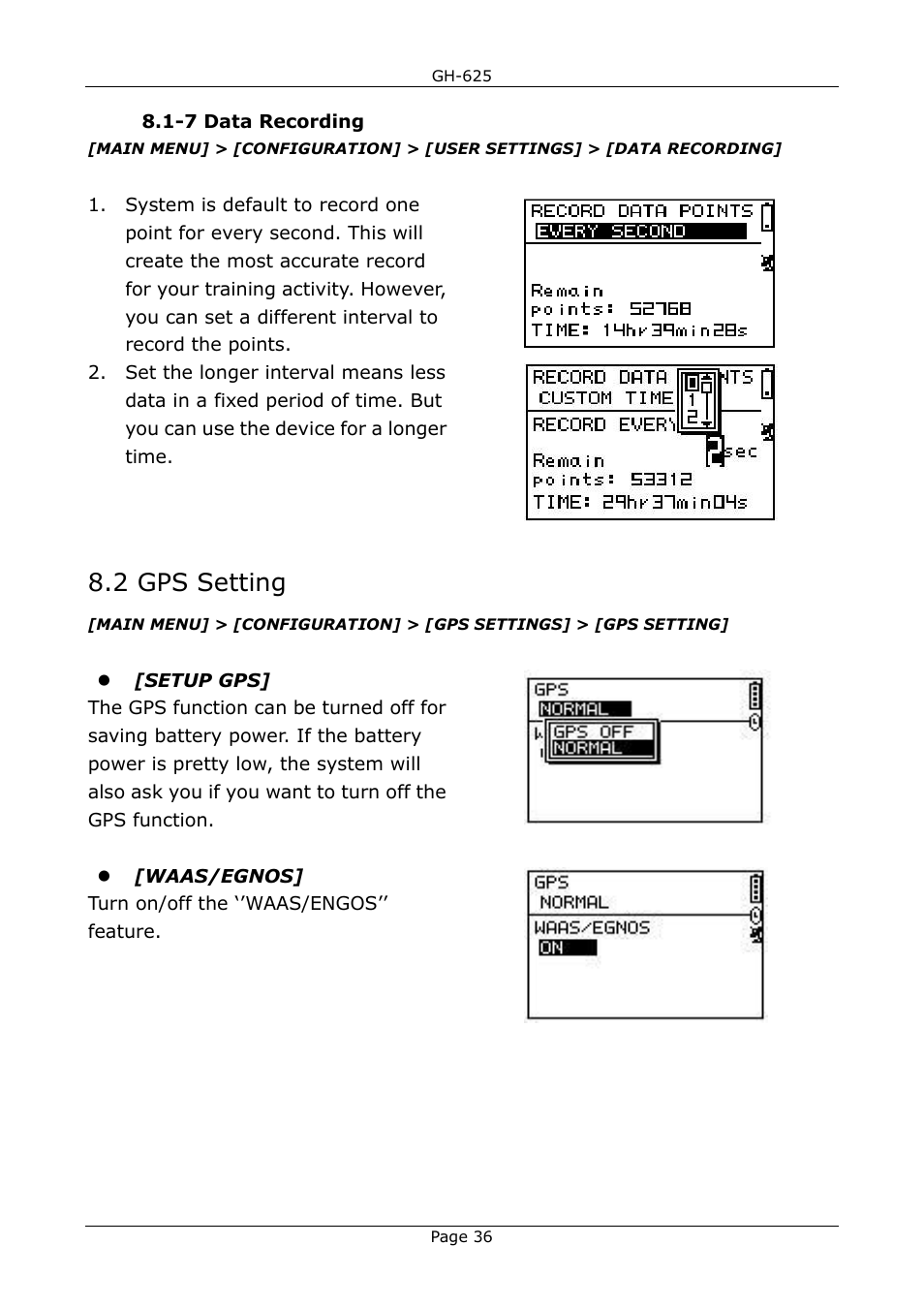 2 gps setting | USGlobalsat GH-625B User Manual User Manual | Page 36 / 66