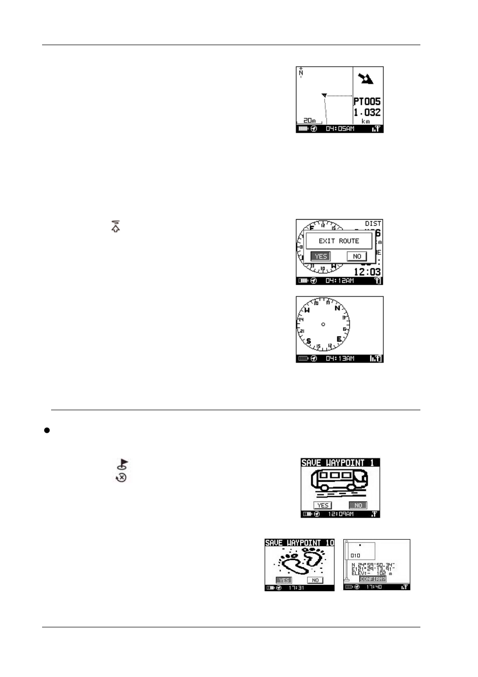 Waypoint, 2 quit current route, 1 waypoint saving | USGlobalsat GH-561 User Manual User Manual | Page 10 / 45