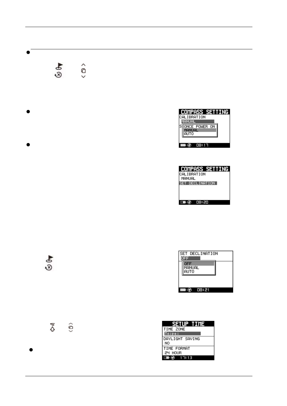 Setting, 1 compass setting, 2 setup time | USGlobalsat GH-561 User Manual User Manual | Page 13 / 45