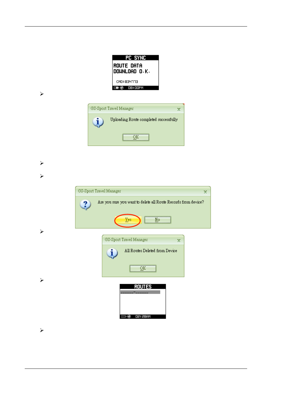 1 - 3 delete all from device, 1 - 4 edit route | USGlobalsat GH-561 User Manual User Manual | Page 34 / 45