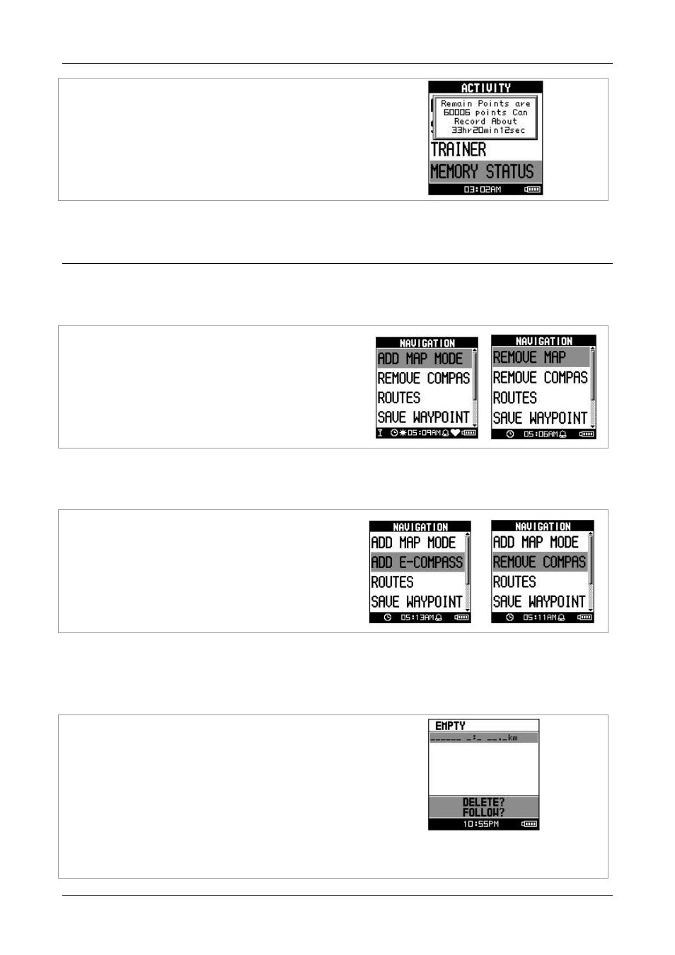 9 navigation, 1 add map mode / remove map mode, 2 remove compass | 3 routes | GLOBALSAT GB-580 User manual User Manual | Page 28 / 42