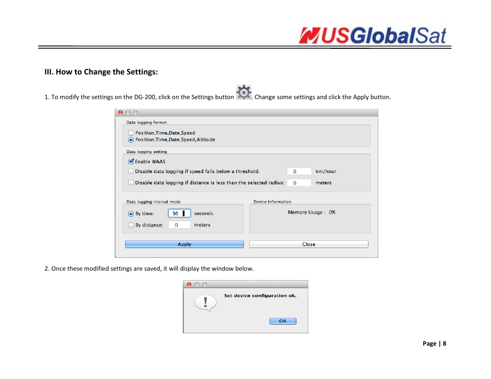 USGlobalsat DG-200 MAC User Manual | Page 9 / 17