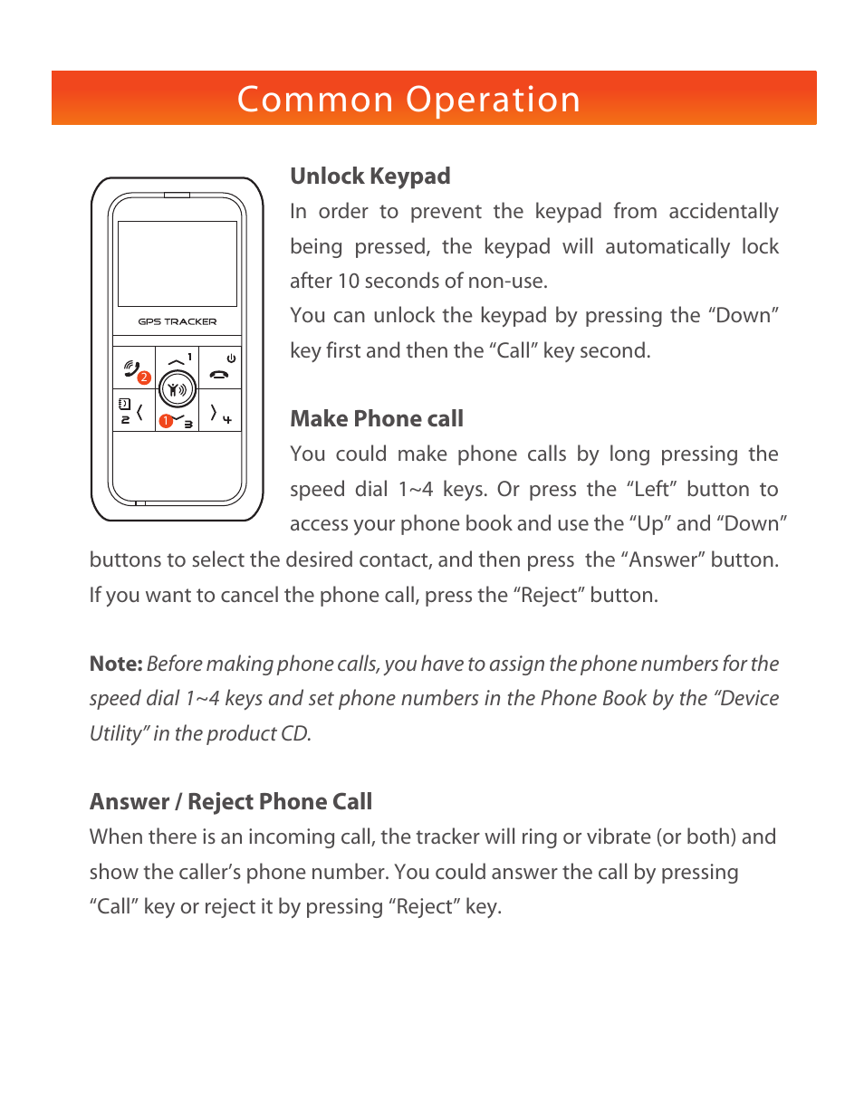 Common operation | USGlobalsat TR-206 Quick Start Guide User Manual | Page 5 / 6