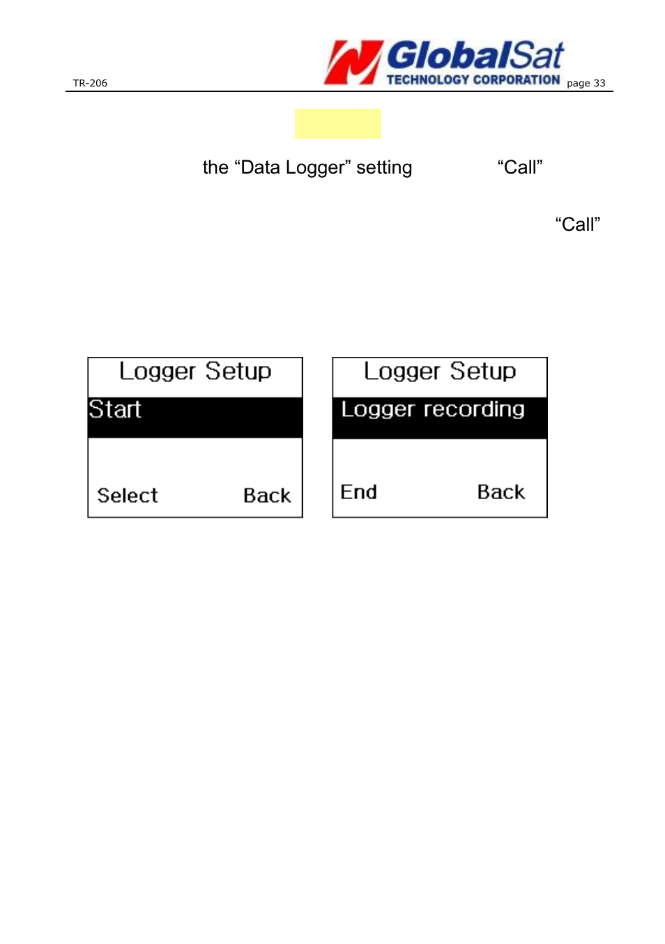 Logger | USGlobalsat TR-206 User Guide User Manual | Page 33 / 62