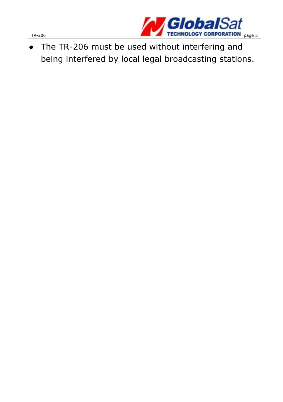 USGlobalsat TR-206 User Guide User Manual | Page 5 / 62